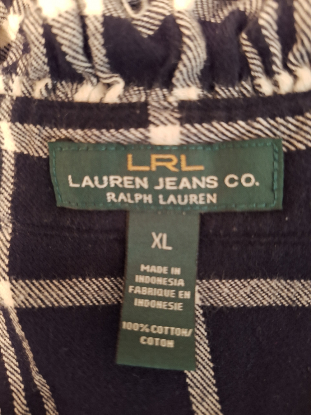 Lauren Jeans Co. Ralph Lauren Black & White Plaid Button Shirt - XL - Picture 2 of 5